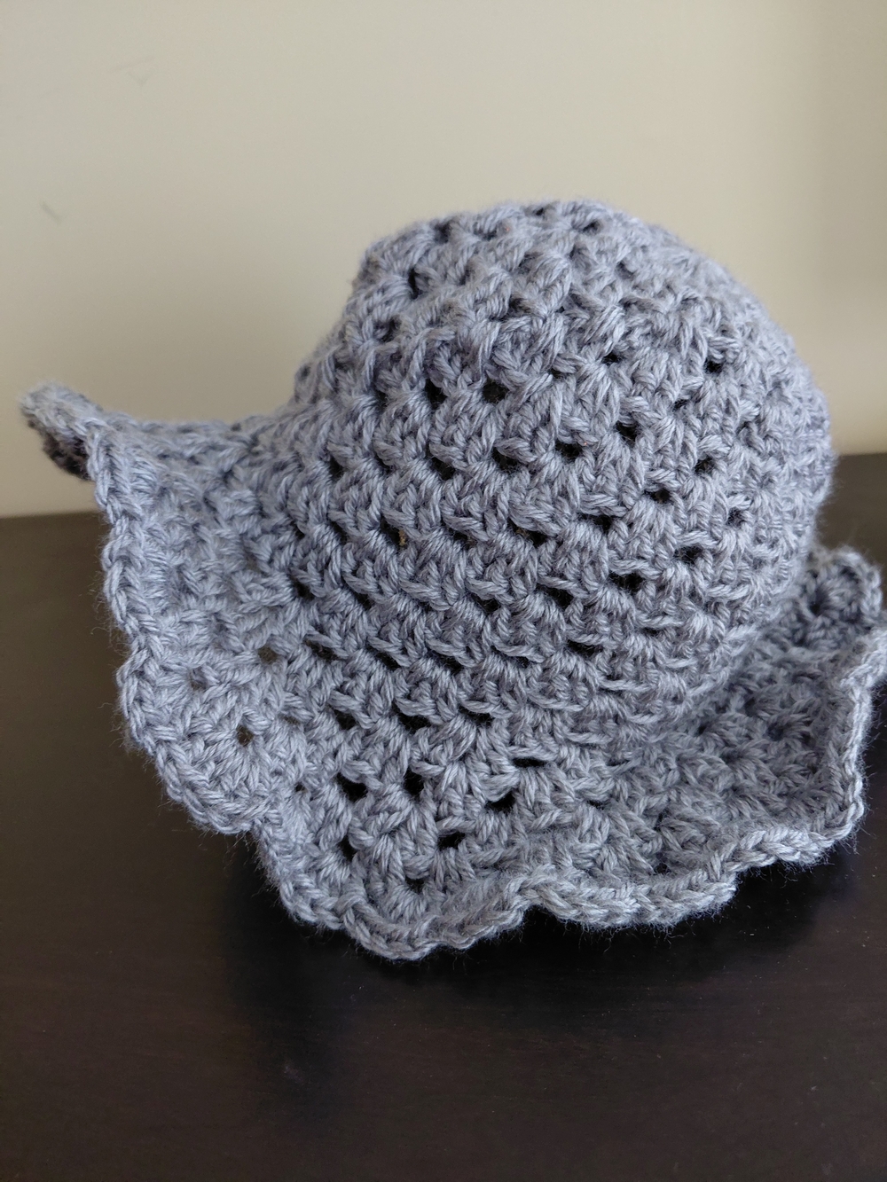 Women's Crochet Sun Hat - Light Gray